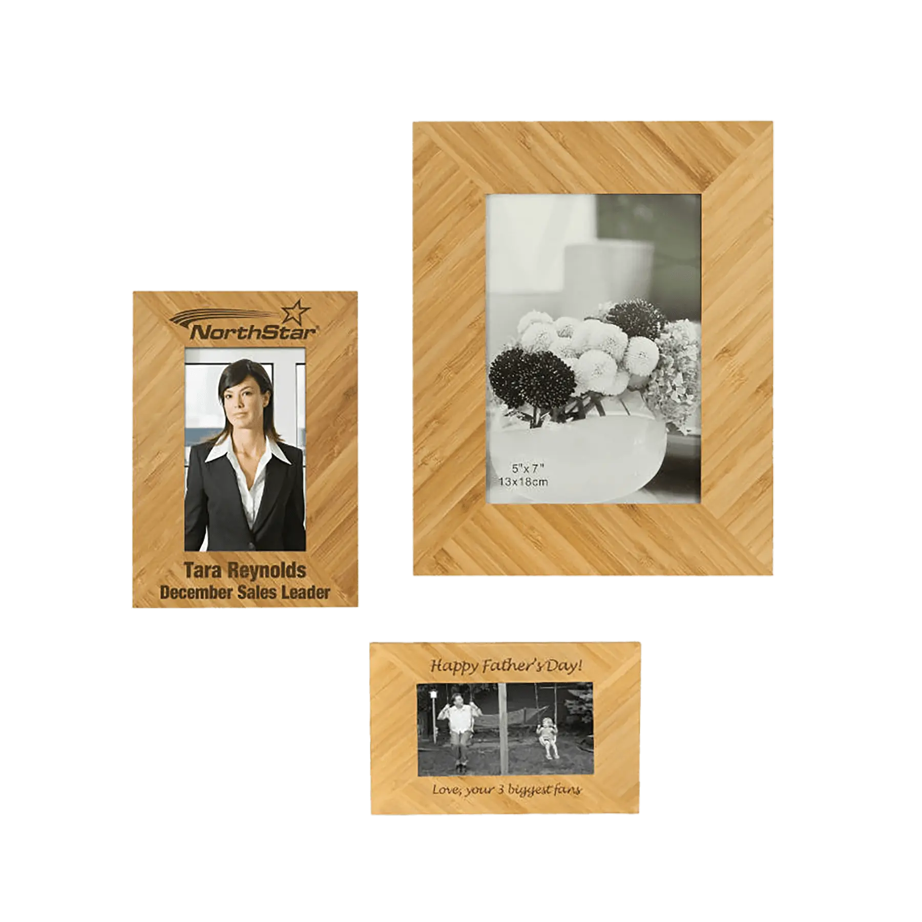 Personalized Bamboo Wood Photo Frame – Rectangle – Available in 3 Sizes Sams Engraving and Gifts