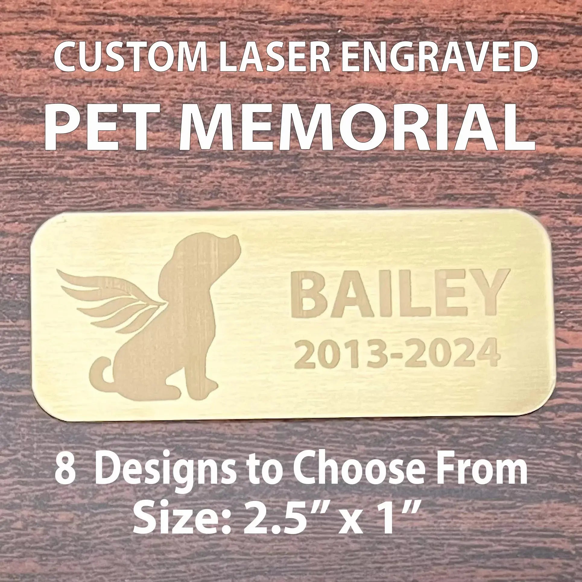 Custom Design-Your-Own Pet Memorial Brass Plate – Personalized Engraving, 2 Sizes Custom Engraving Plates