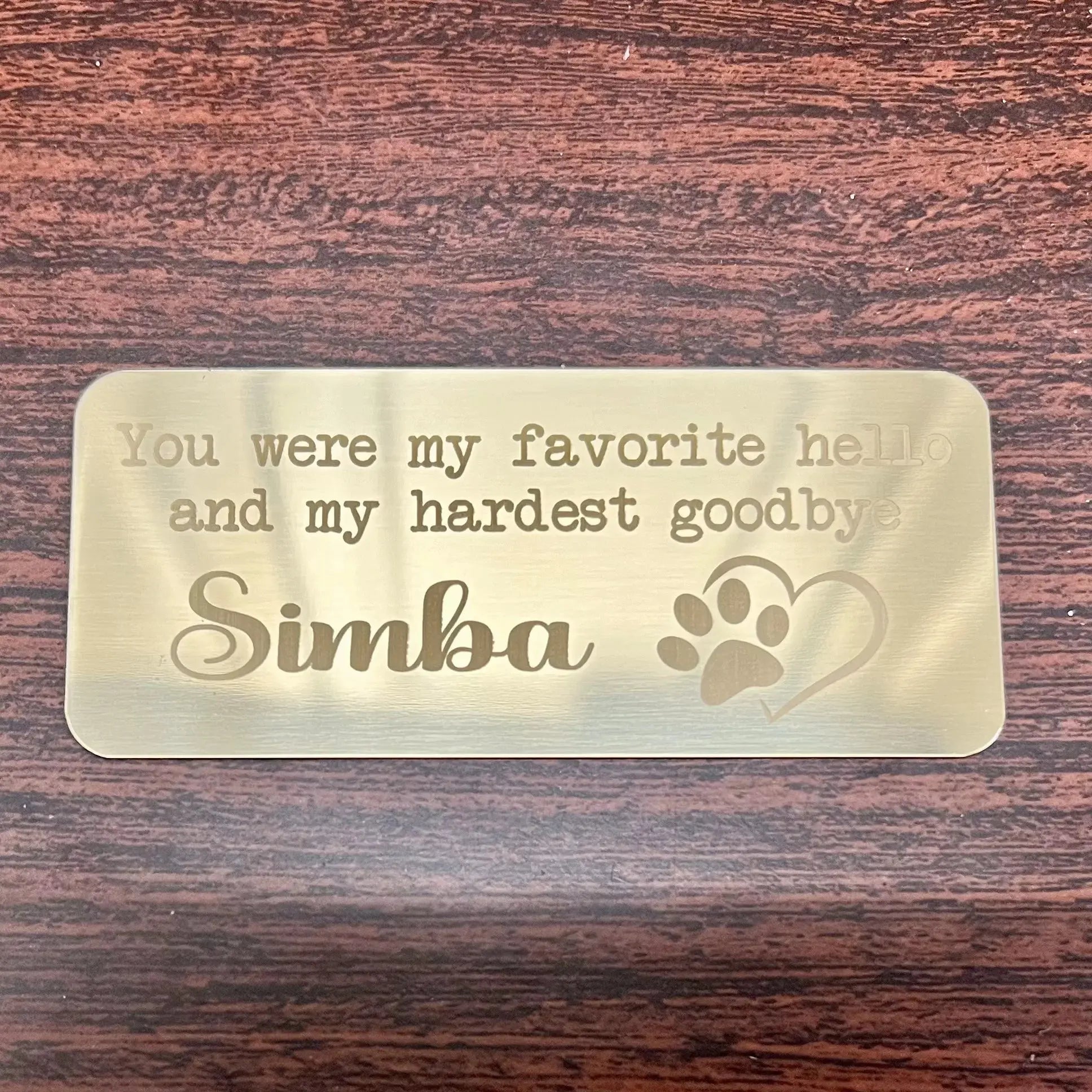 Custom Design-Your-Own Pet Memorial Brass Plate – Personalized Engraving, 2 Sizes Custom Engraving Plates