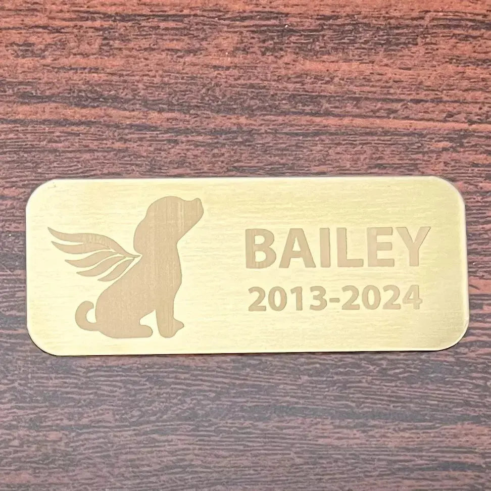 Custom Design-Your-Own Pet Memorial Brass Plate – Personalized Engraving, 2 Sizes Custom Engraving Plates
