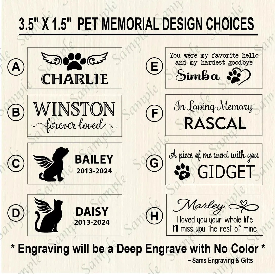 Custom Design-Your-Own Pet Memorial Brass Plate – Personalized Engraving, 2 Sizes Custom Engraving Plates