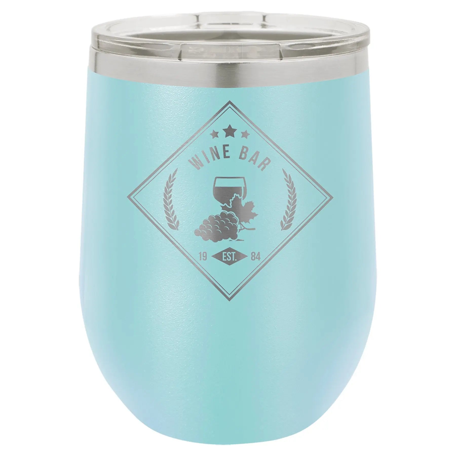 Personalized Polar Camel 12 oz Stemless Wine Tumbler with Lid – Vacuum Insulated, 15 Color Options JDS
