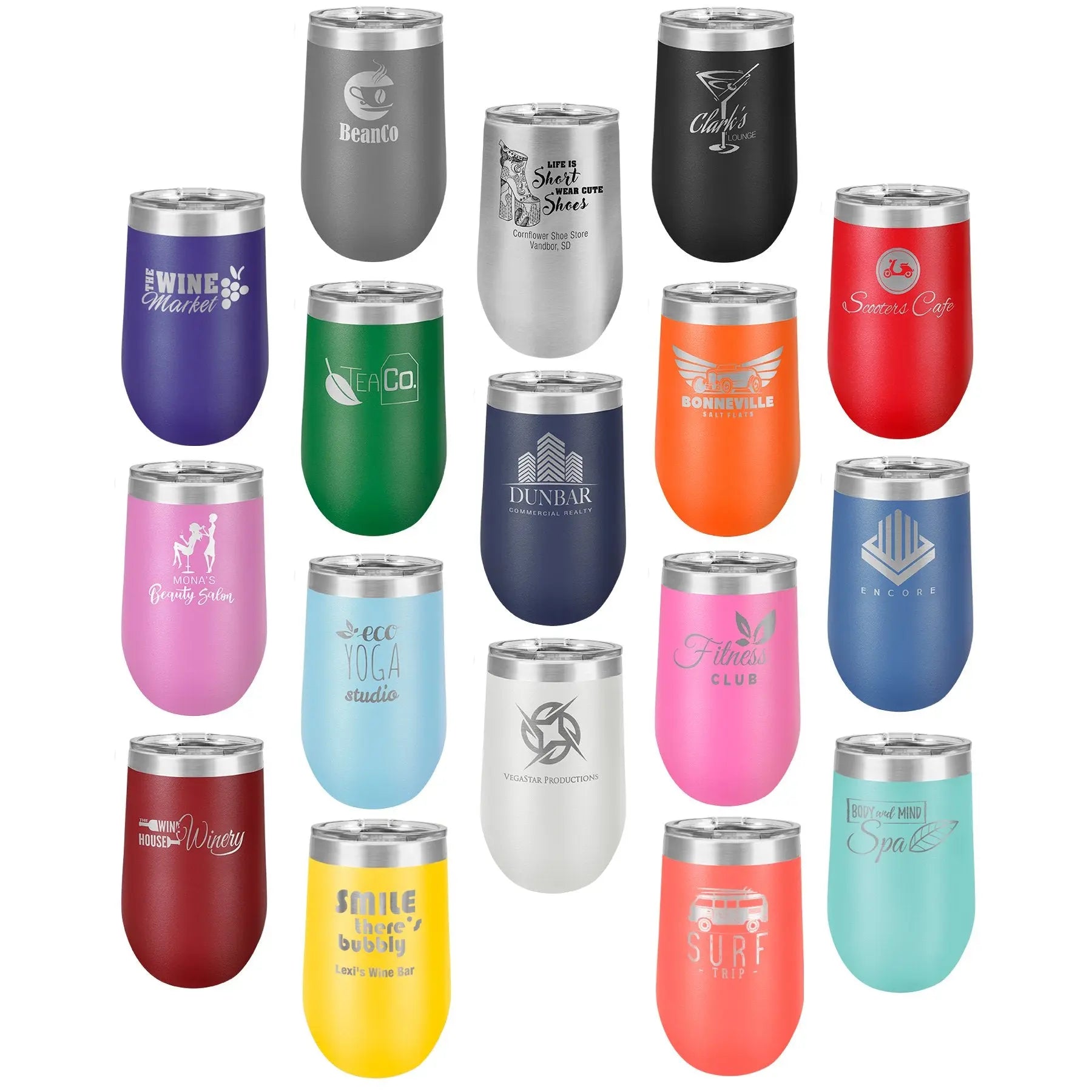 Personalized 16 oz. Polar Camel Vacuum Insulated Stemless Tumbler with Lid – 15 Color Options JDS