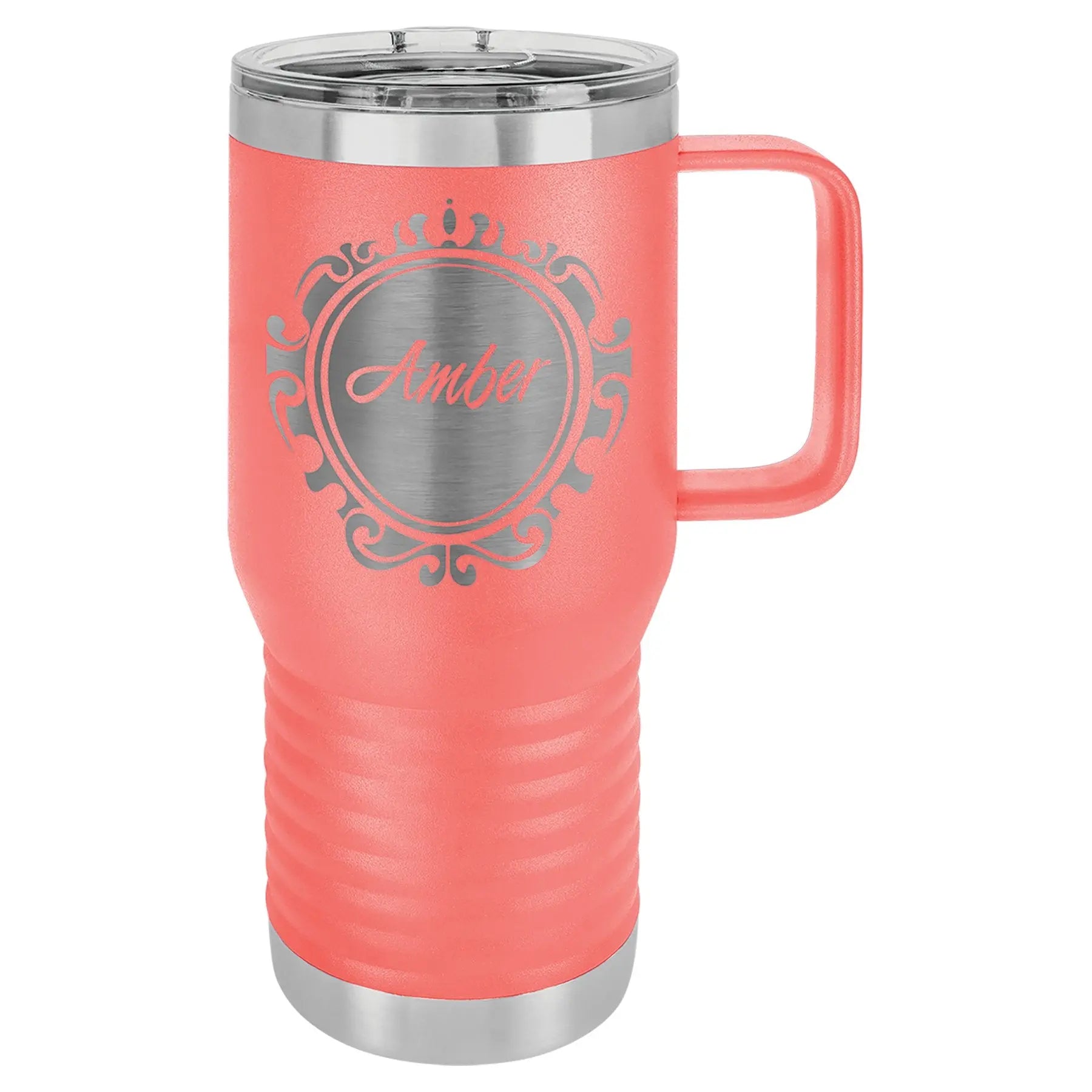 Personalized Polar Camel 20 oz. Vacuum Insulated Travel Mug with Handle & Slider Lid β 16 Colors JDS