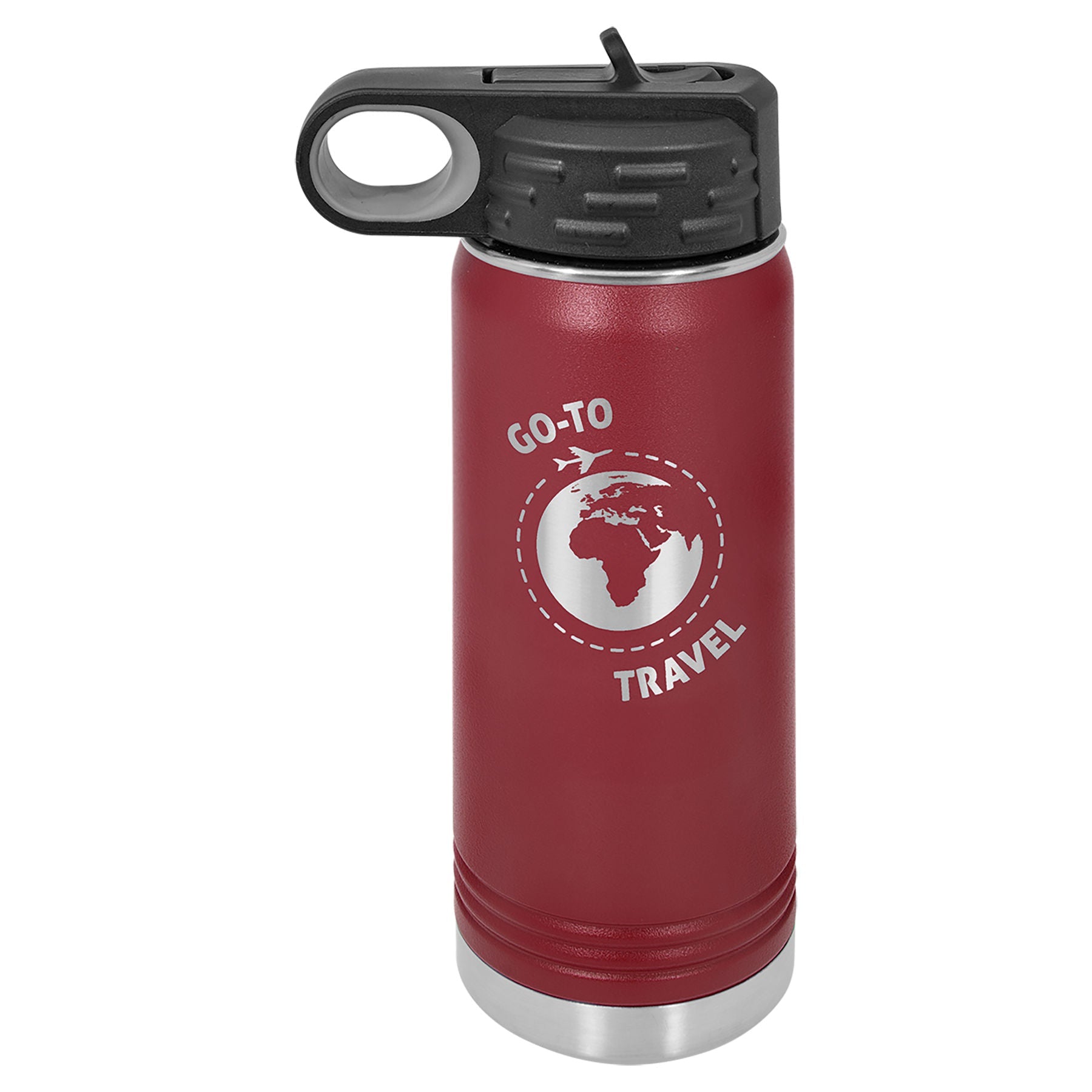 Personalized 20 oz. Polar Camel Water Bottle with Screw-On Lid & Flip Top – 16 Color Options JDS