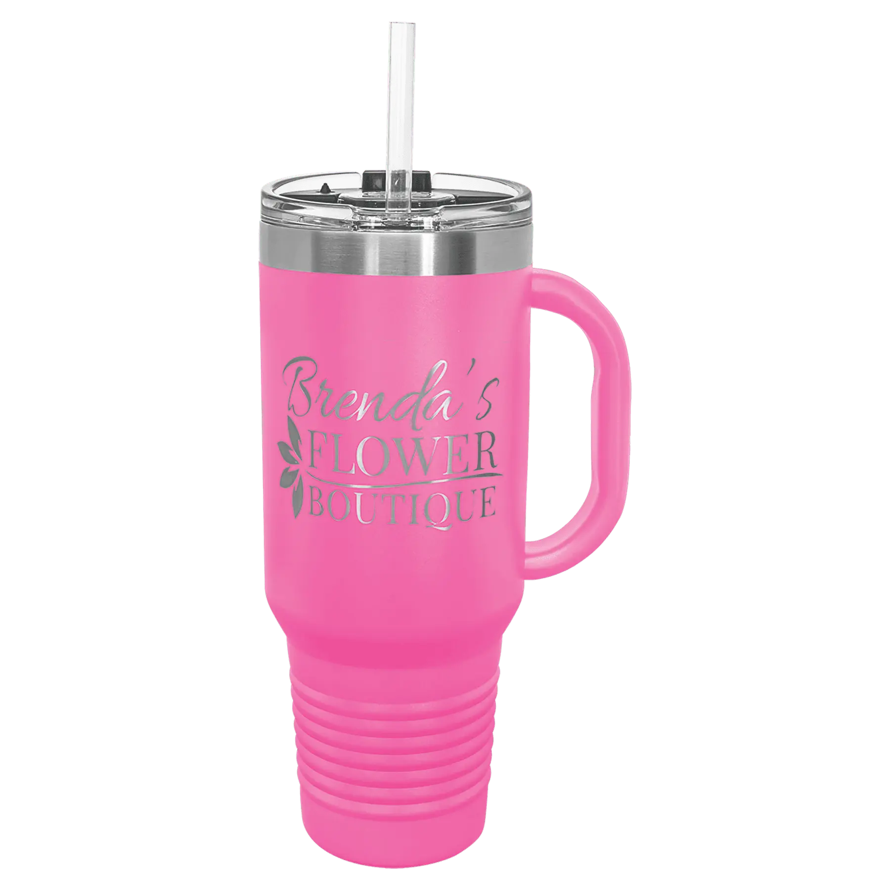 Personalized 40 oz. Polar Camel Travel Mug with Handle & Straw β 16 Color Options JDS
