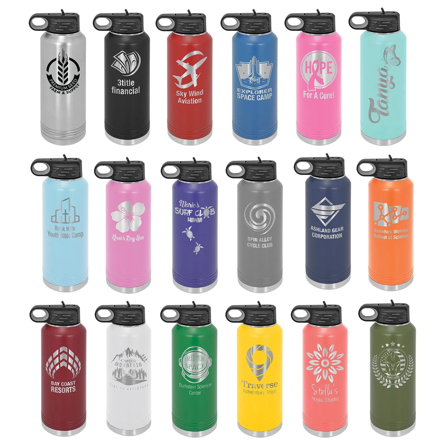Personalized Polar Camel 40 oz. Water Bottle with Screw-On Lid & Flip Top – 16 Colors  Sams Engraving and Gifts