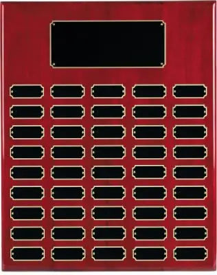 Rosewood Piano Finish Completed Perpetual Plaque Award with 45 Name Plates, 16" x 20" JDS