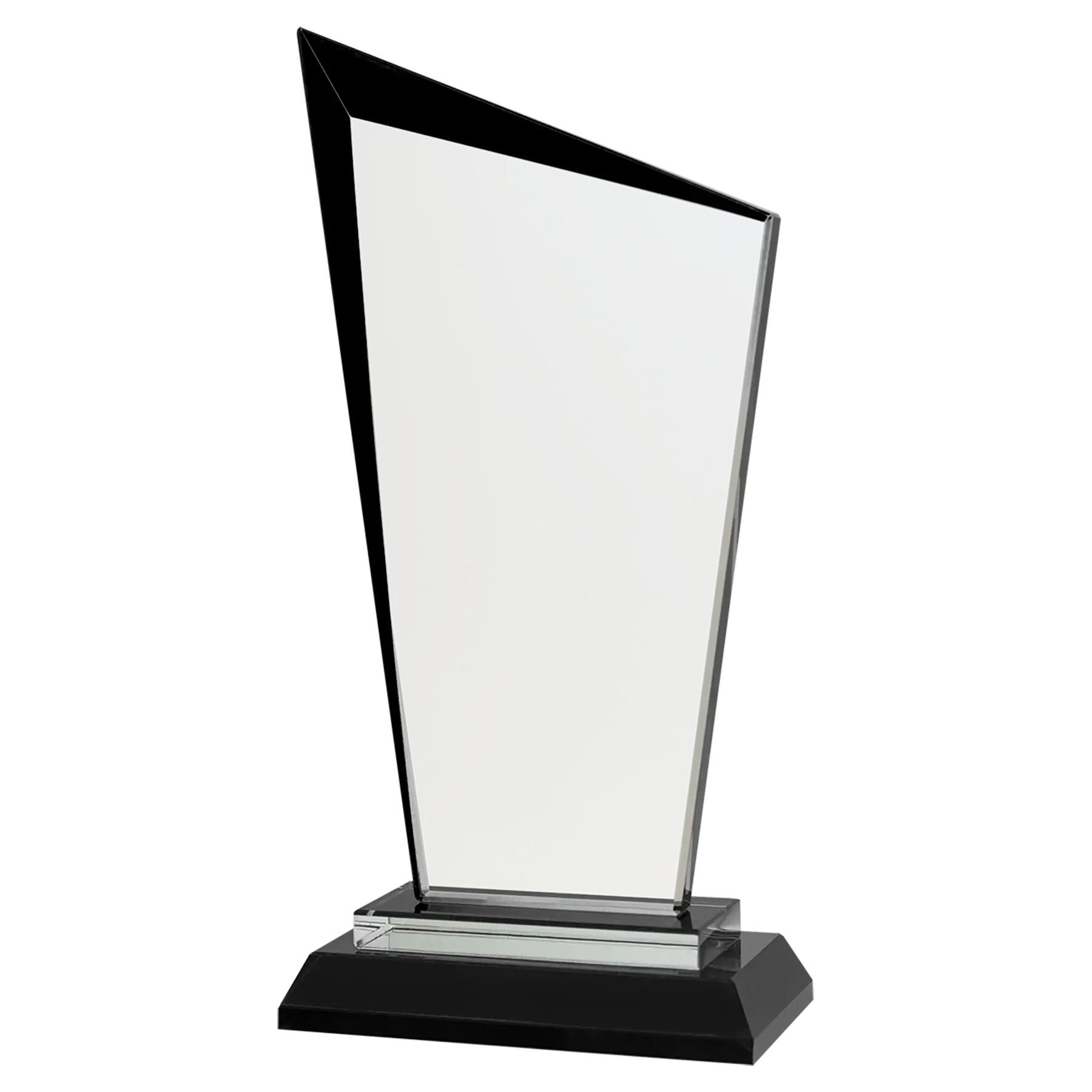 Razor Glass Beveled Edge Standing Award with Presentation Box, 2 Sizes & Colors JDS