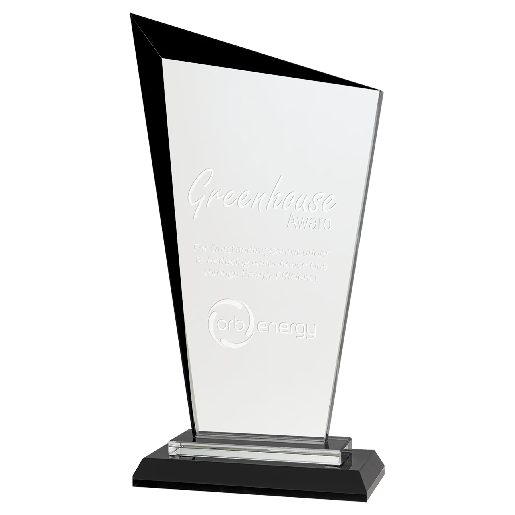 Razor Glass Beveled Edge Standing Award with Presentation Box, 2 Sizes & Colors JDS