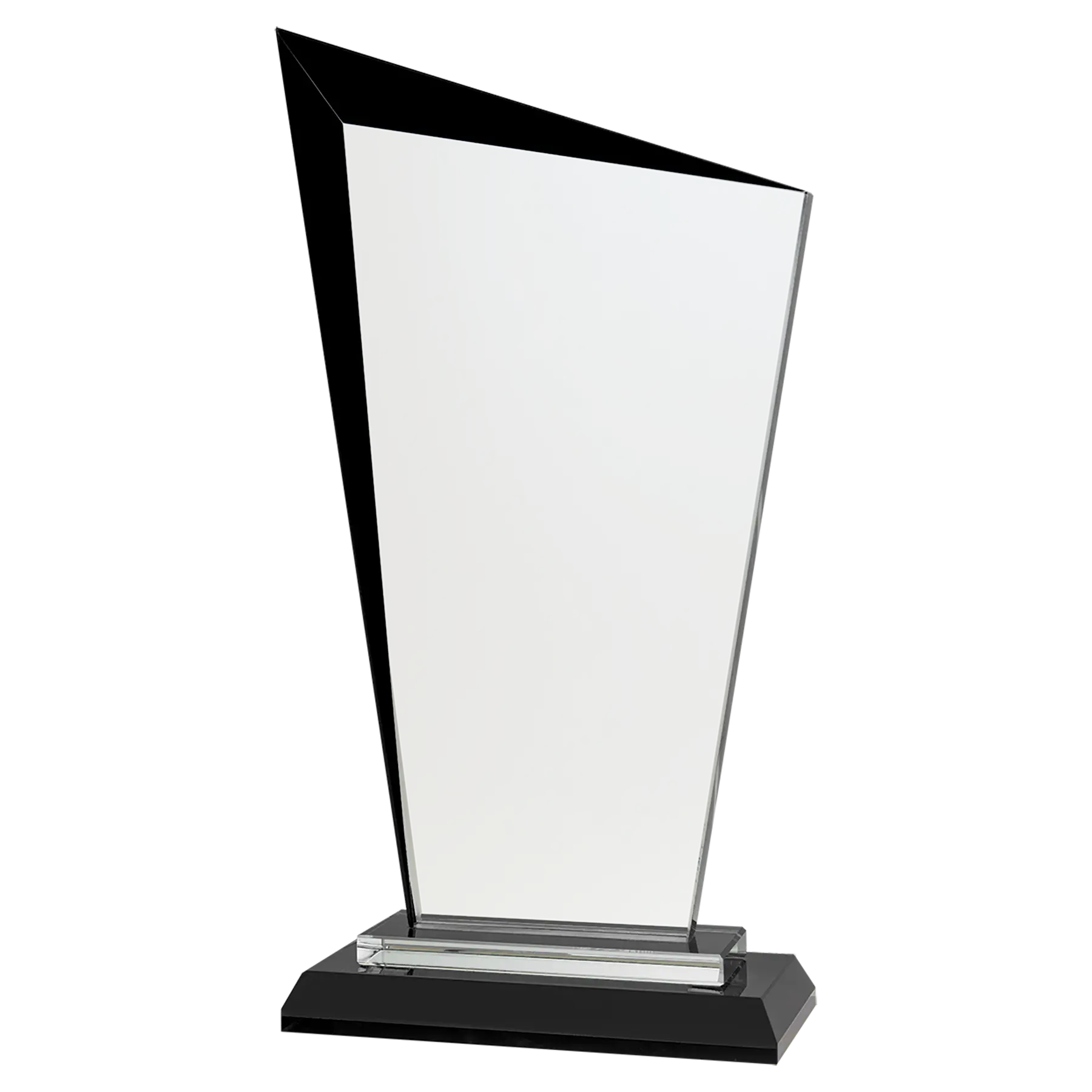 Razor Glass Beveled Edge Standing Award with Presentation Box, 2 Sizes & Colors JDS