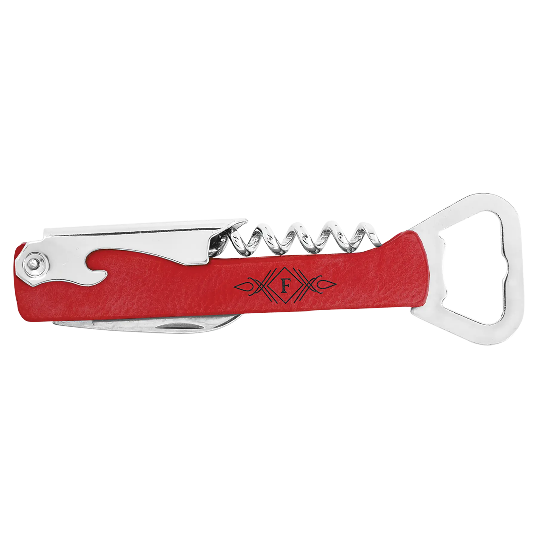 Personalized Wine Bottle Opener/Corkscrew, Leatherette, 15 Colors JDS