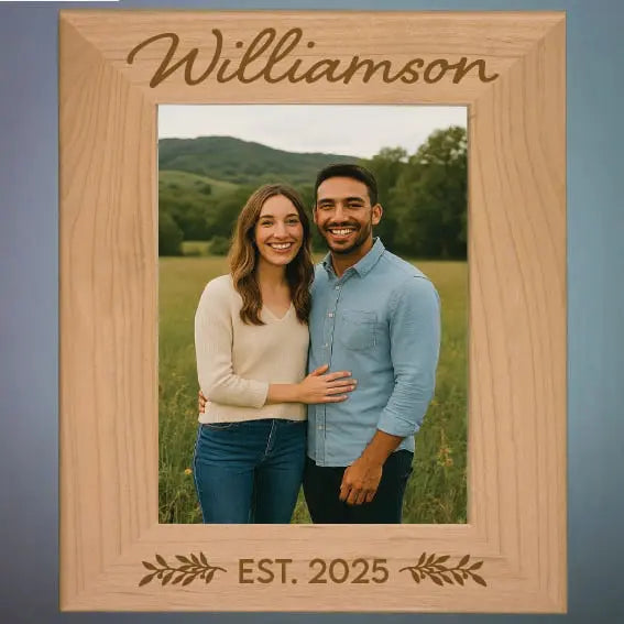 Personalized Red Alder Picture Frame – 8" x 10" Custom Engraved Sams Engraving and Gifts