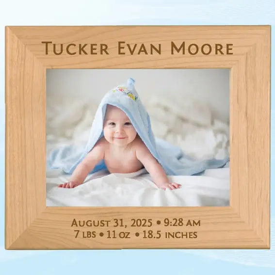 Personalized Red Alder Picture Frame – 5" x 7" Custom Engraved Sams Engraving and Gifts