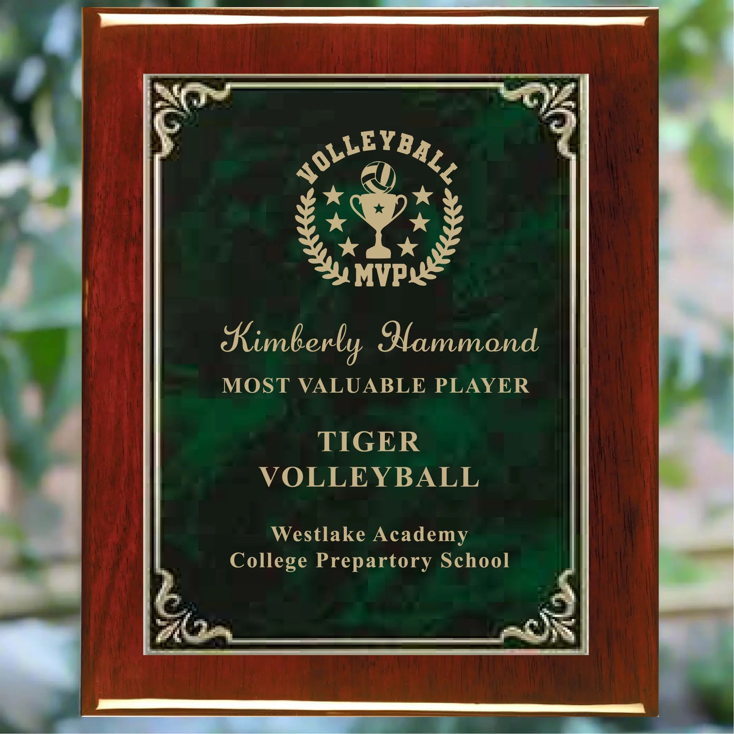 Custom 8"x10" Rosewood Plaque – 5 Plate Color Options Sams Engraving and Gifts