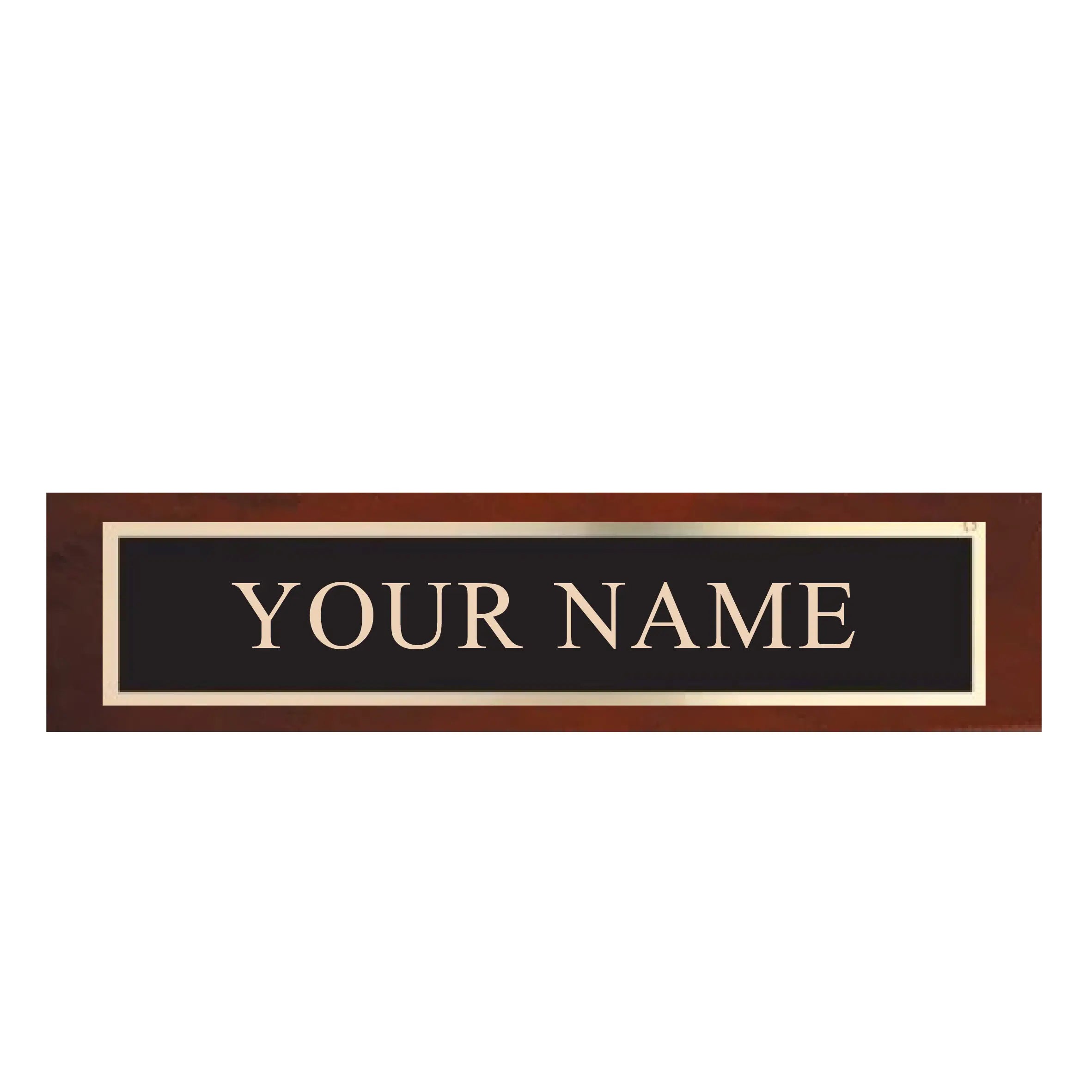Custom Engraved Name Desk Wedge, Rosewood Piano Finish, 10 1/2" JDS