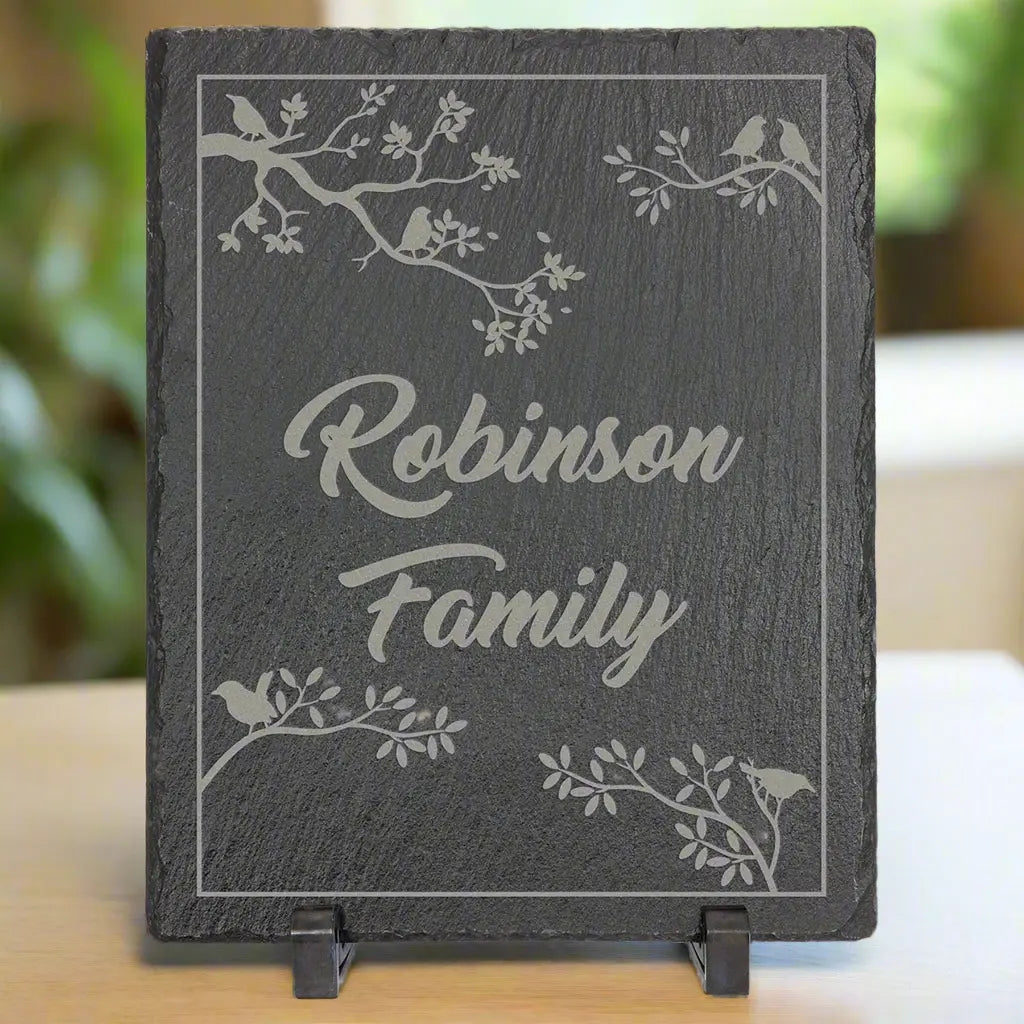 Personalized Rectangle Chipped Edge Slate Decor Sign Plaque, 3 Sizes JDS