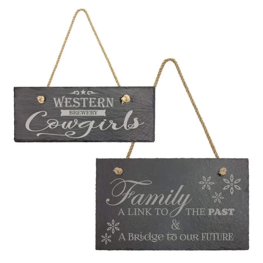 Personalized Rectangle Slate Decor Sign with Hanger String, 2 Sizes JDS