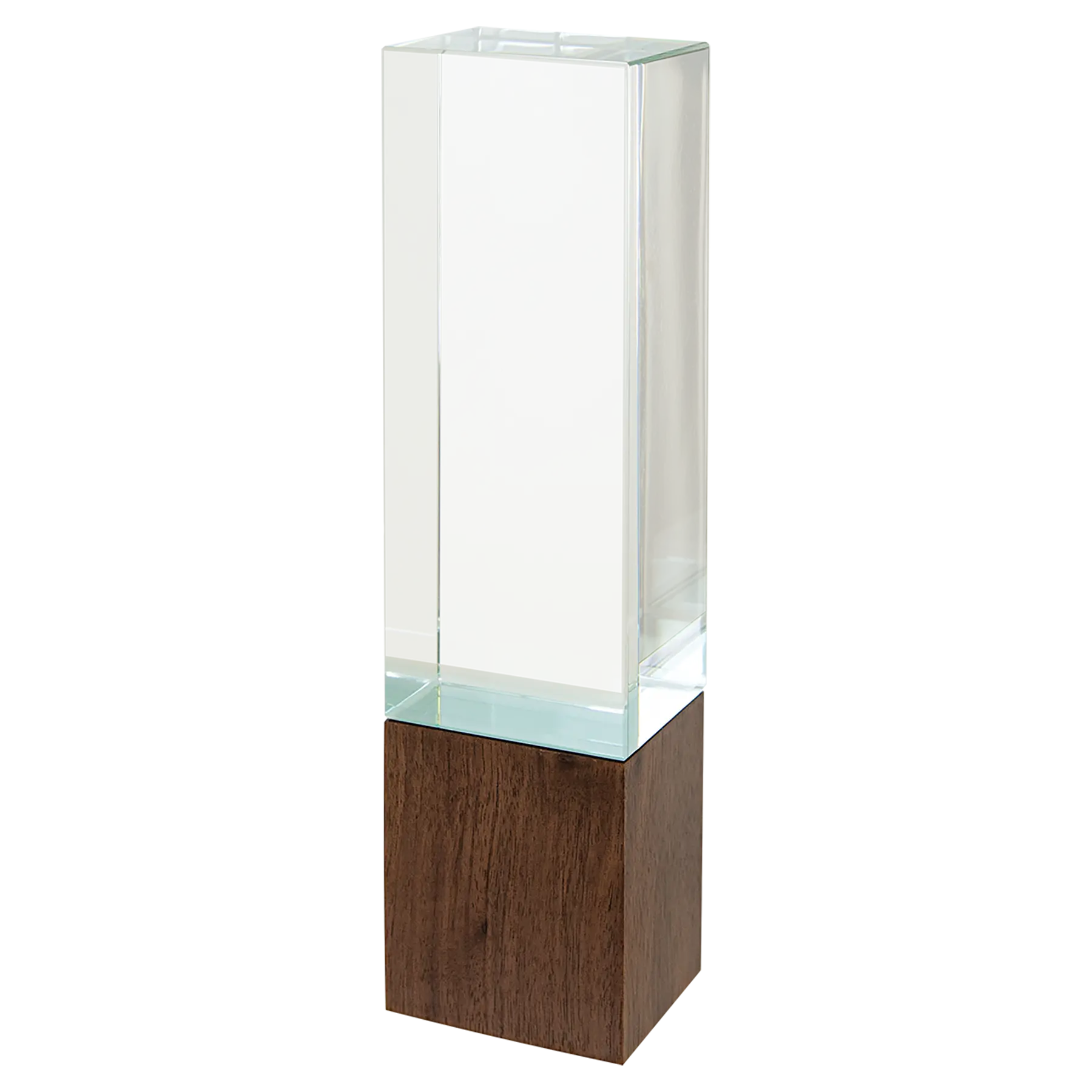 Sierra Glass Award with Walnut Base, 4 Styles, 2 Sizes, with Presentation Box JDS