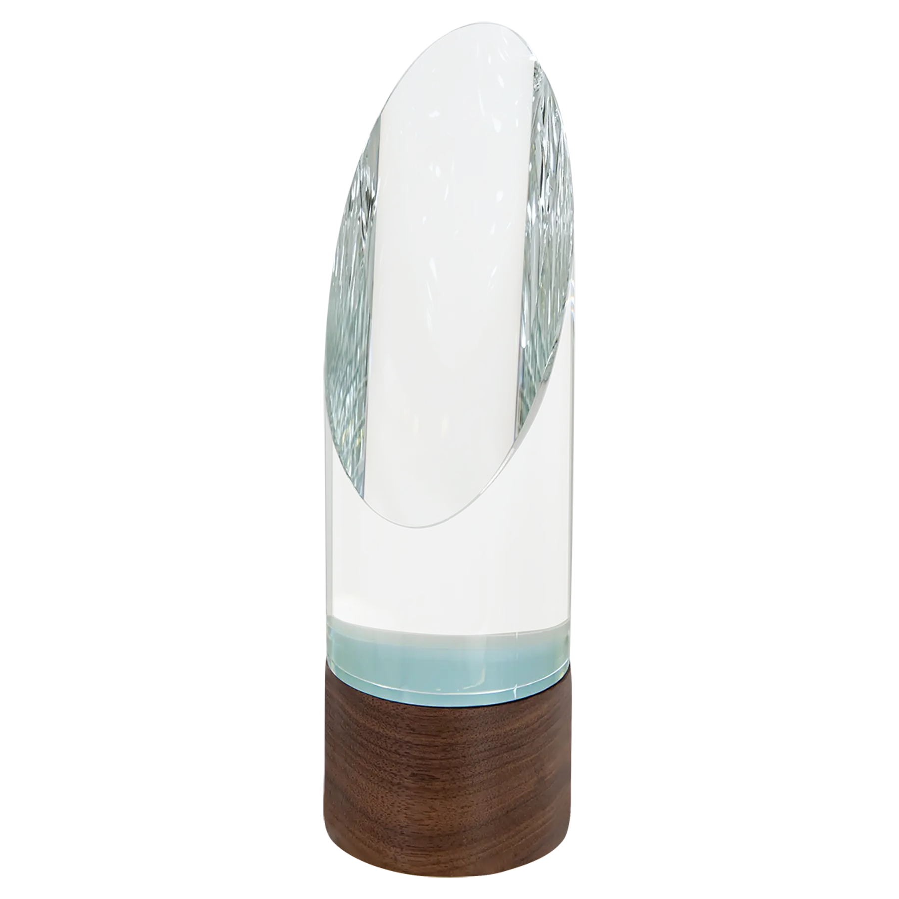 Sierra Glass Award with Walnut Base, 4 Styles, 2 Sizes, with Presentation Box JDS