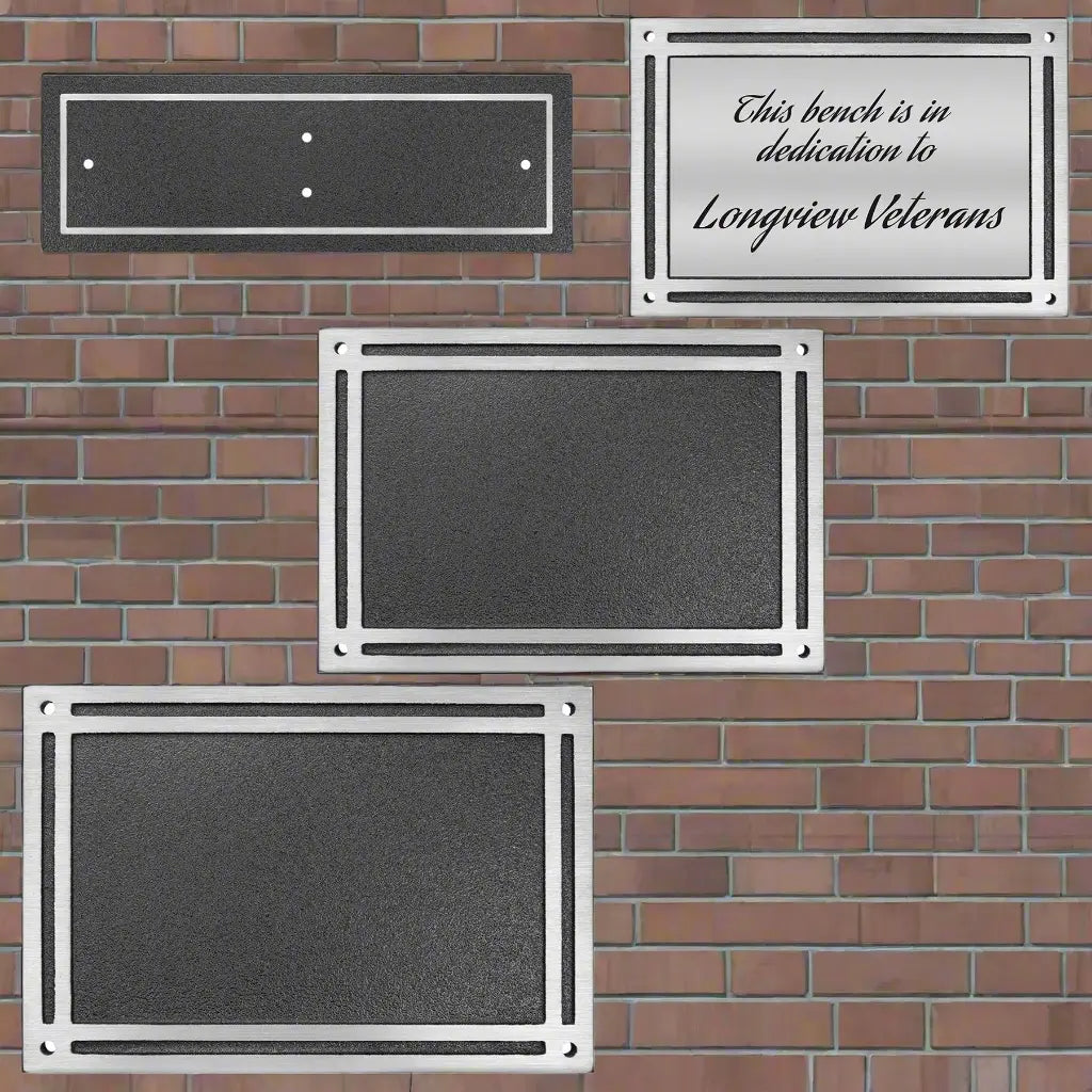 Custom Engraved Silver/Black Rectangle Cast Aluminum Sign with Mount Screws Sams Engraving and Gifts