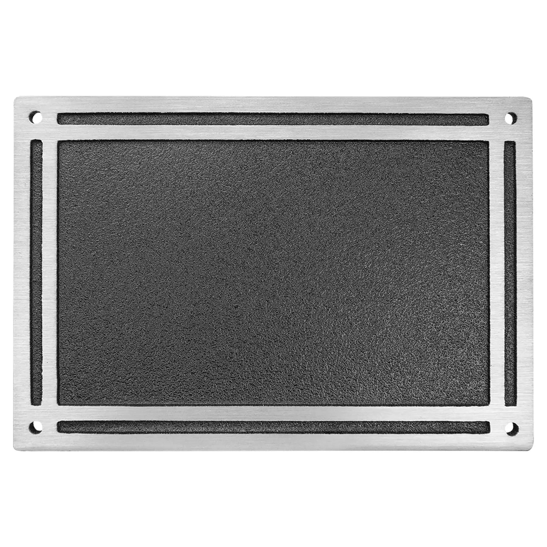 Custom Engraved Silver/Black Rectangle Cast Aluminum Sign with Mount Screws JDS
