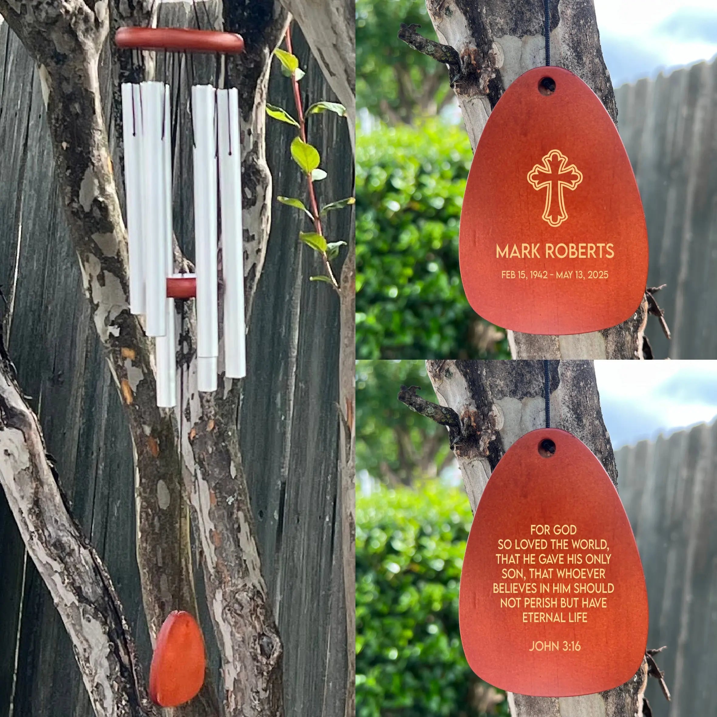 Personalized 37" Silver Aluminum Wind Chimes – Memorial, Sympathy Gift & Garden Decor  Sams Engraving and Gifts