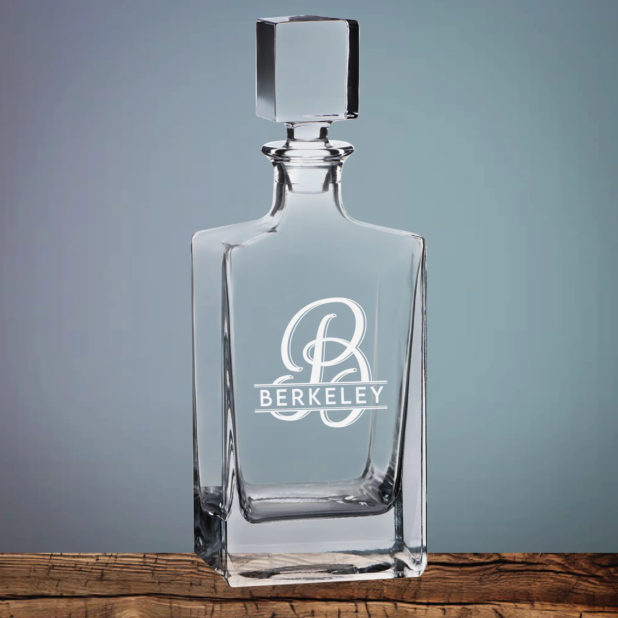 Custom Engraved 810ml Rectangle Personalized Glass Decanter JDS