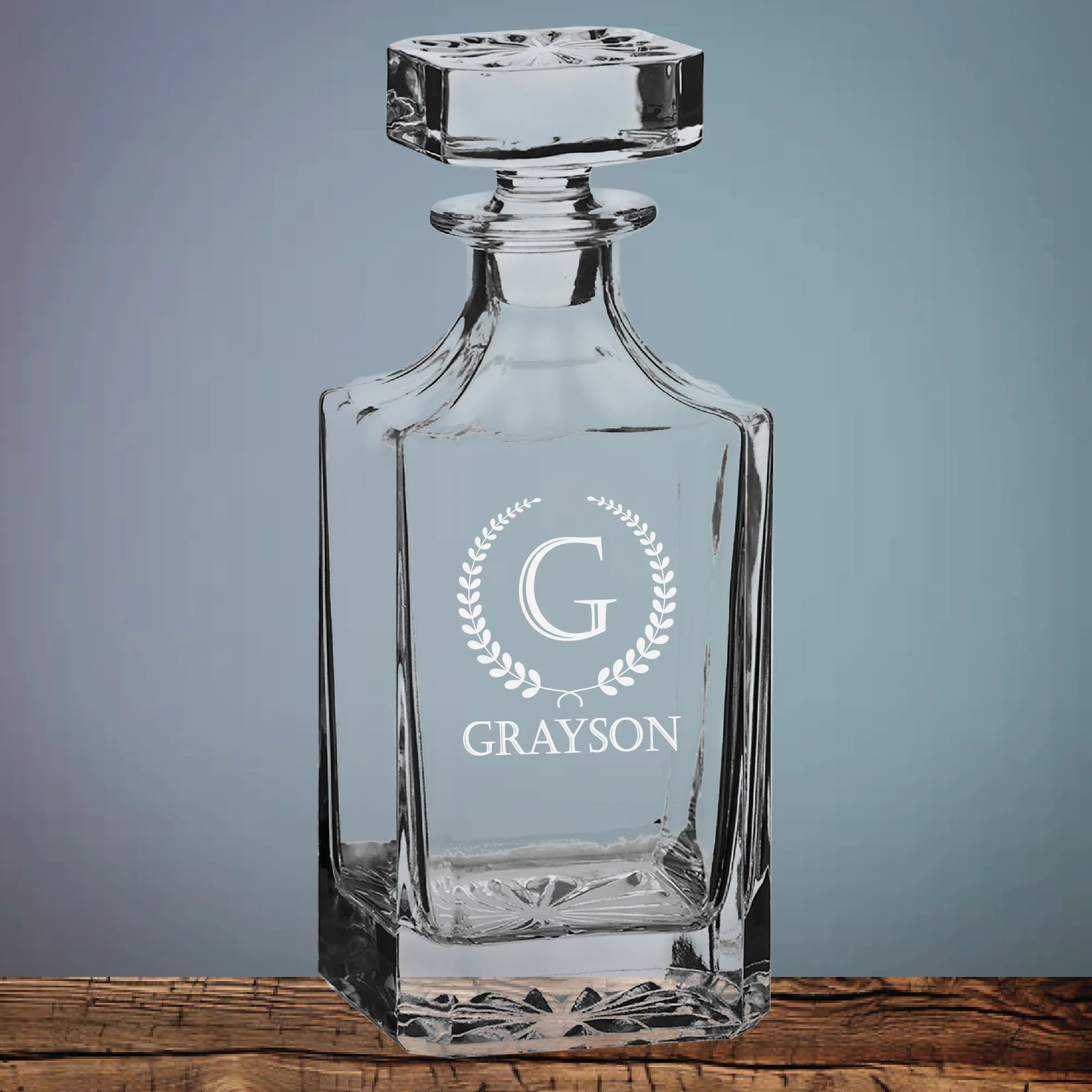 Personalized Square Glass Decanter β Custom Engraving β 750ml JDS