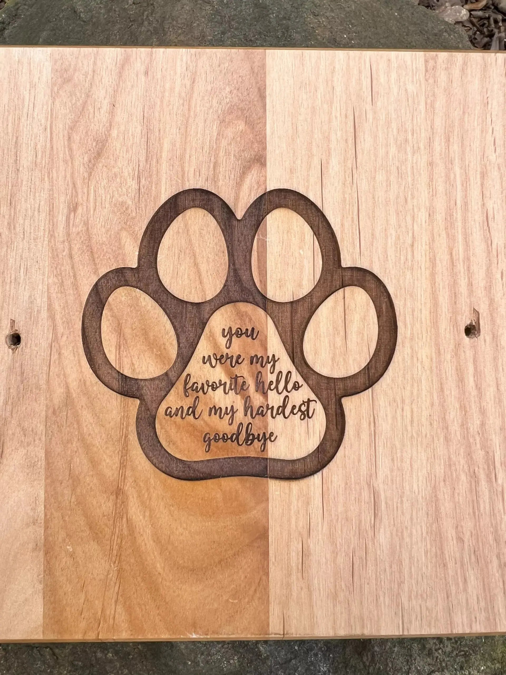 Custom Engraved Memorial Pet Urn, Red Alder Wood,  6.5" x 6.5" JDS