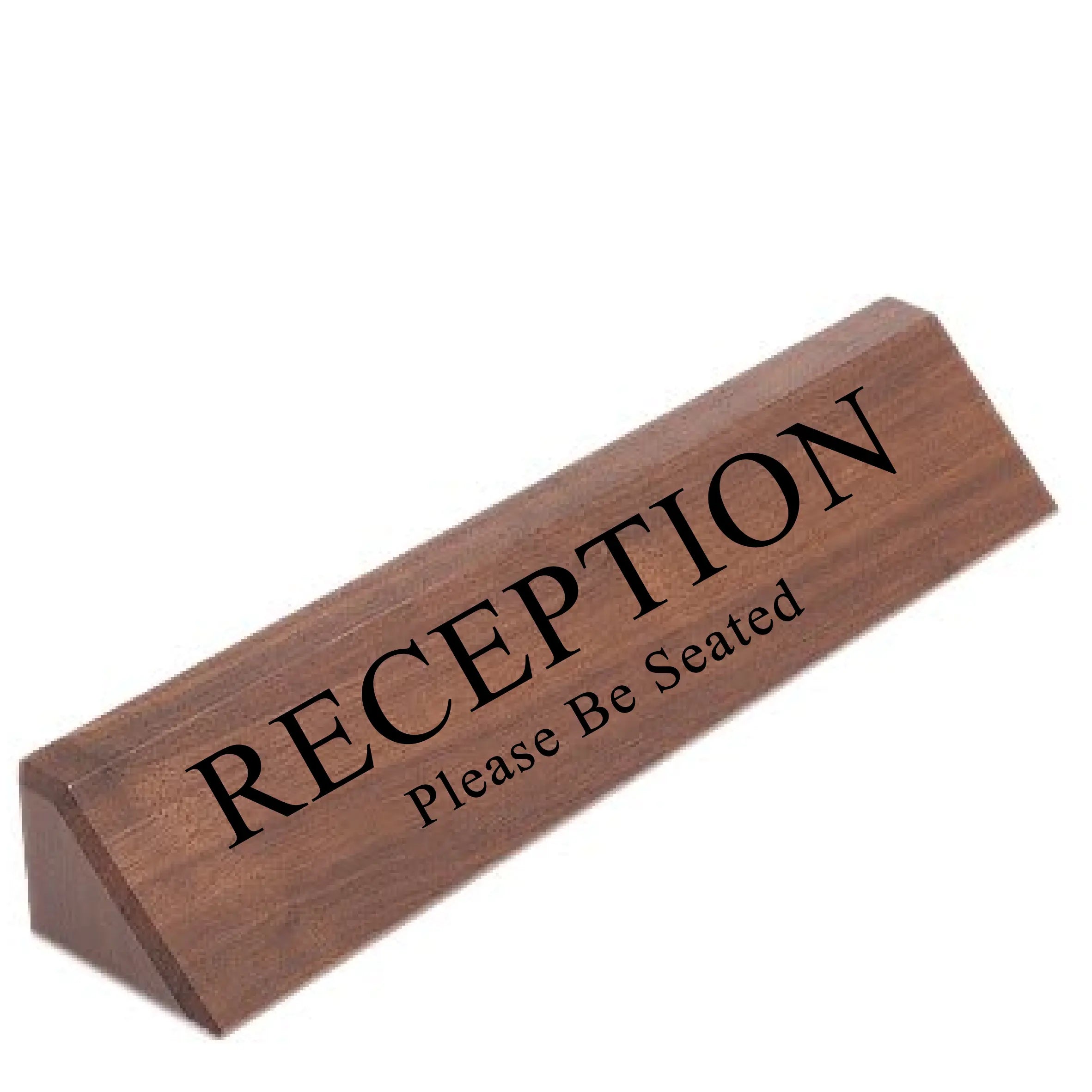 Custom Engraved Name Desk Wedge, Genuine Walnut Wood, 10 1/2" JDS