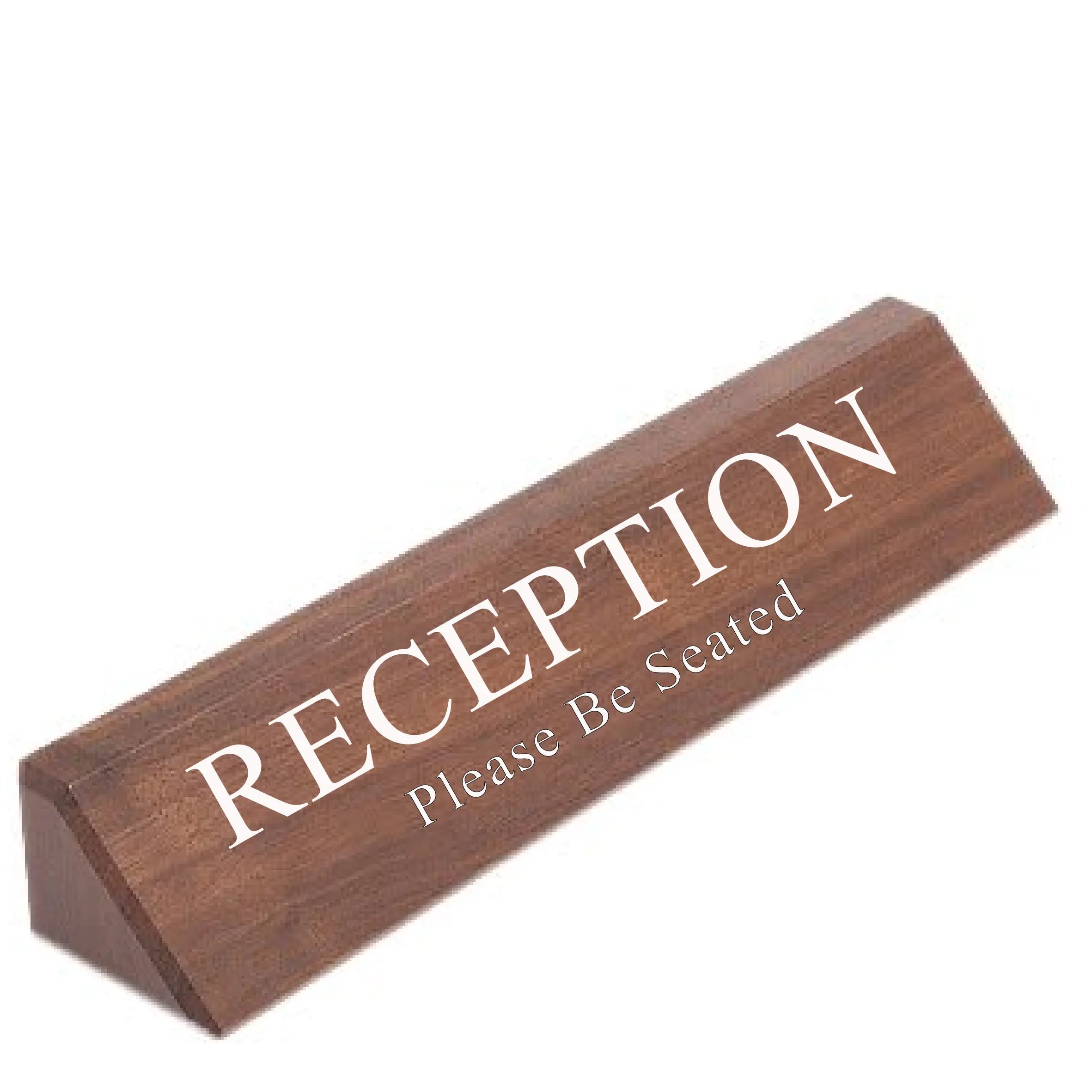 Custom Engraved Name Desk Wedge, Genuine Walnut Wood, 10 1/2" JDS