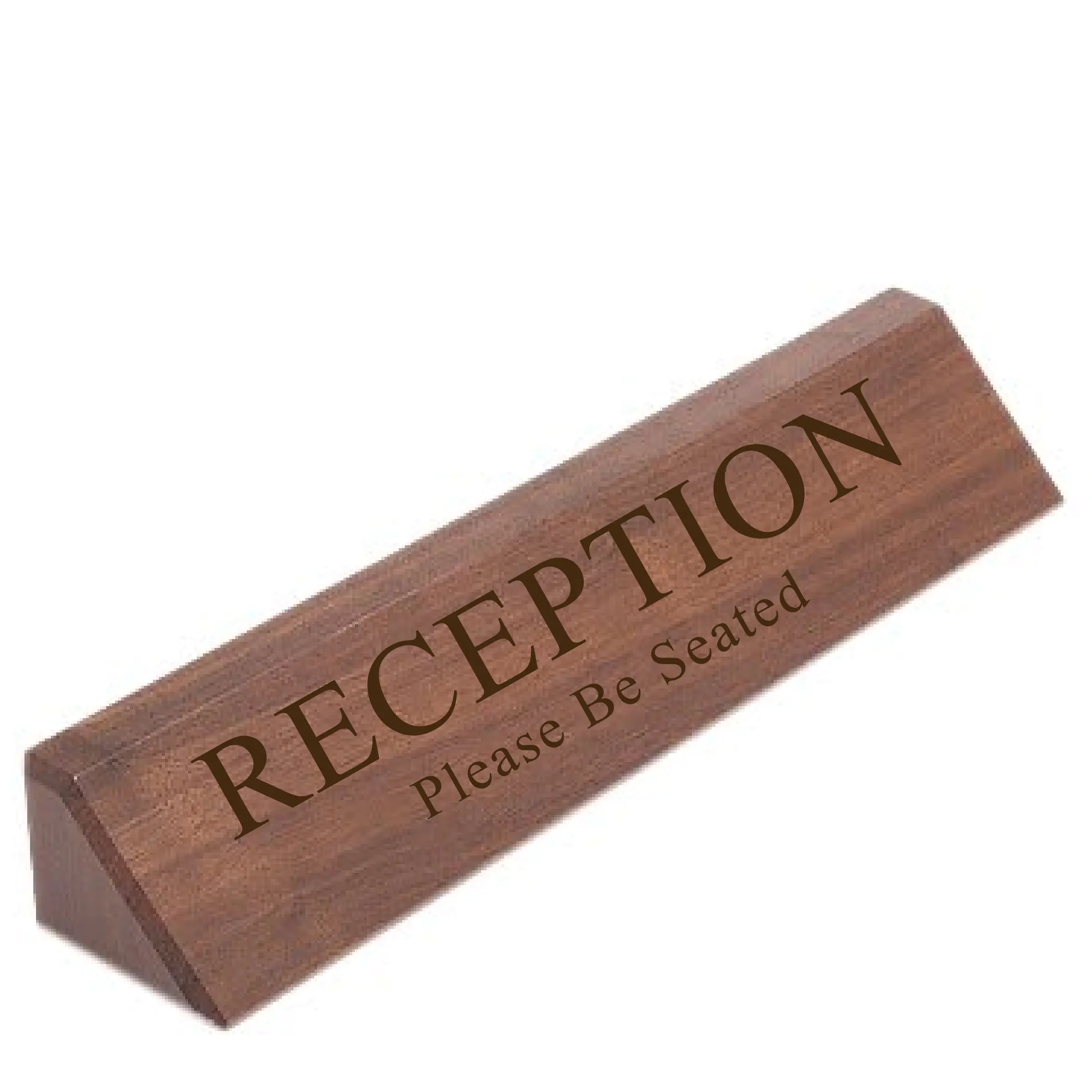 Custom Engraved Name Desk Wedge, Genuine Walnut Wood, 10 1/2" JDS