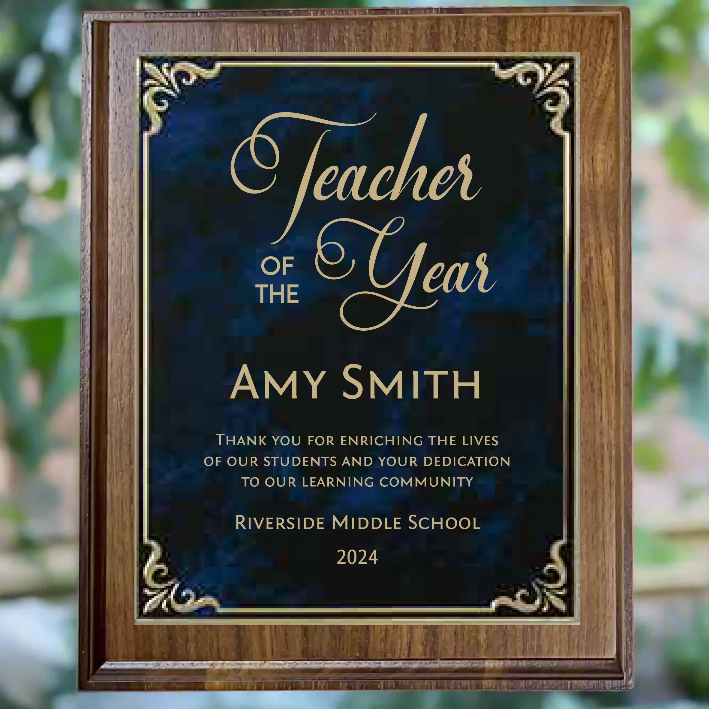 Custom 8" x 10" Precision Walnut Plaque – 5 Plate Color Options Sams Engraving and Gifts