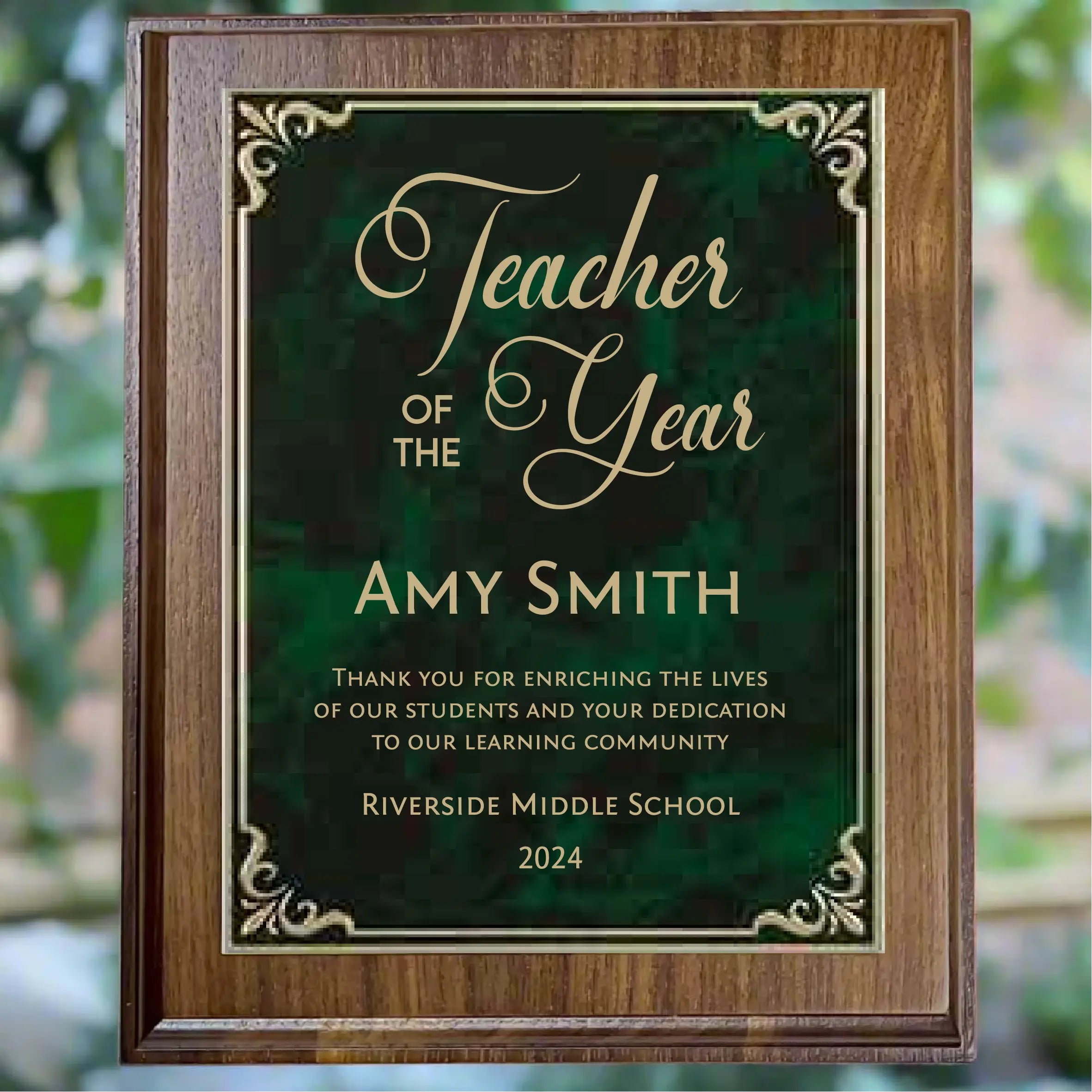 Custom 8" x 10" Precision Walnut Plaque – 5 Plate Color Options Sams Engraving and Gifts