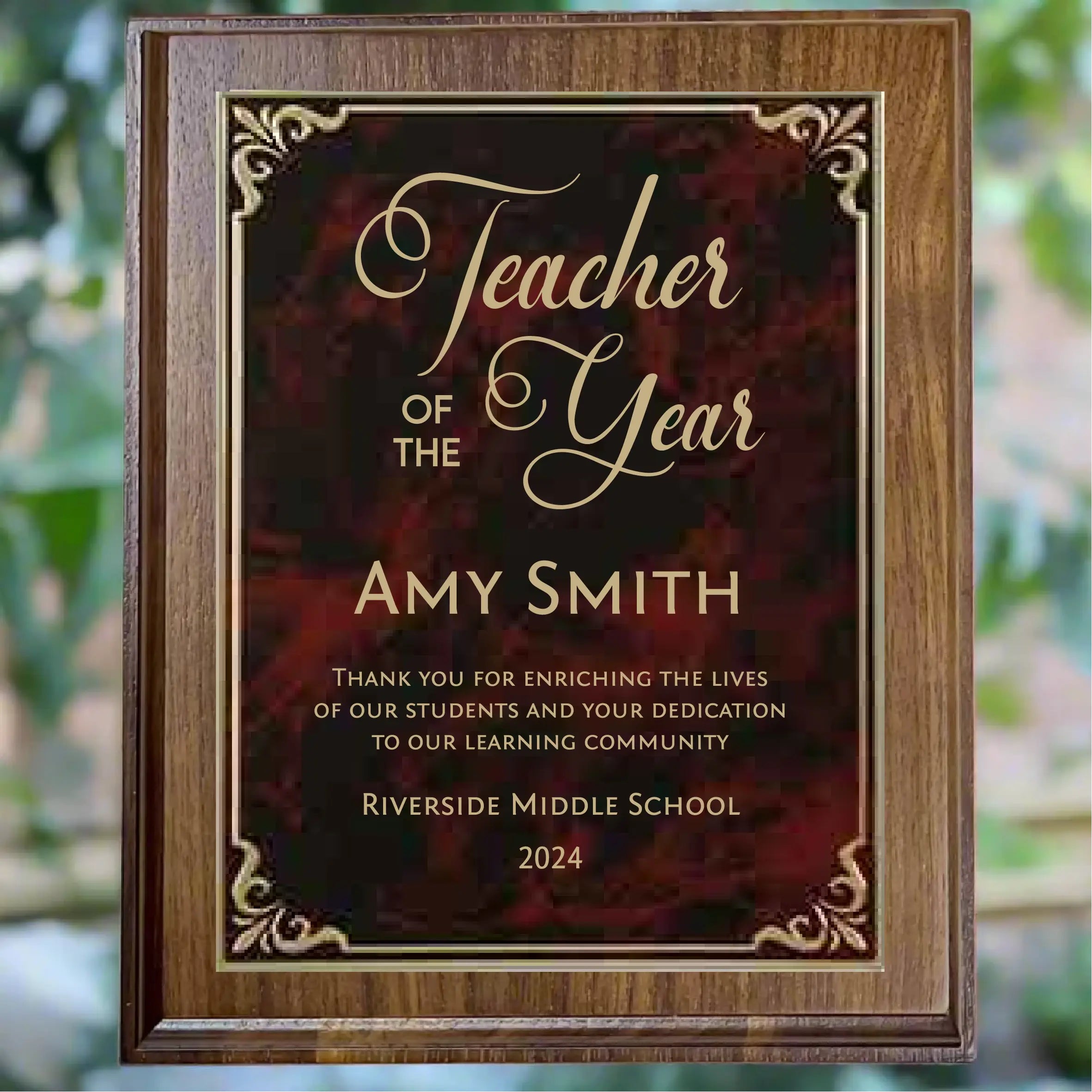 Custom 8" x 10" Precision Walnut Plaque – 5 Plate Color Options Sams Engraving and Gifts