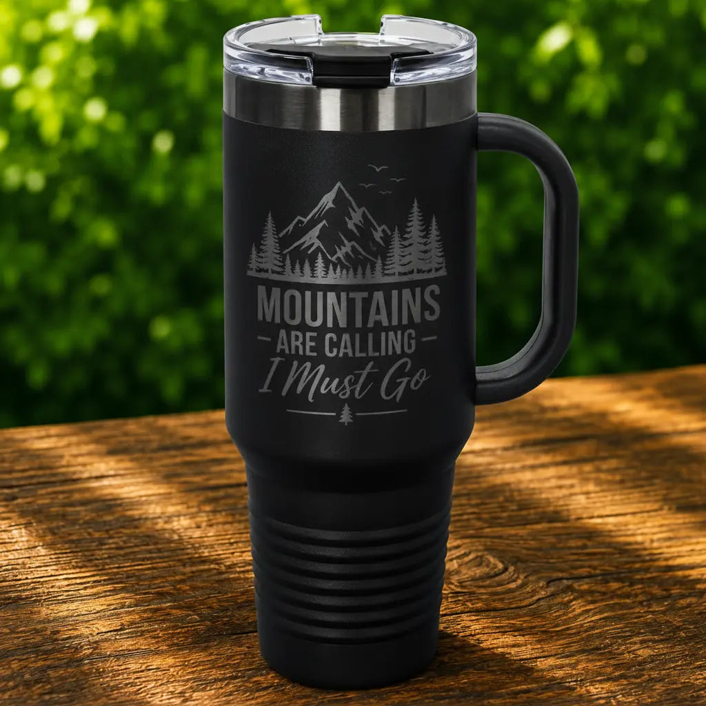 Personalized Polar Camel 40 oz. Travel Mug with Handle & Straw | Custom Engraved Stainless Steel Tumbler Sams Engraving and Gifts