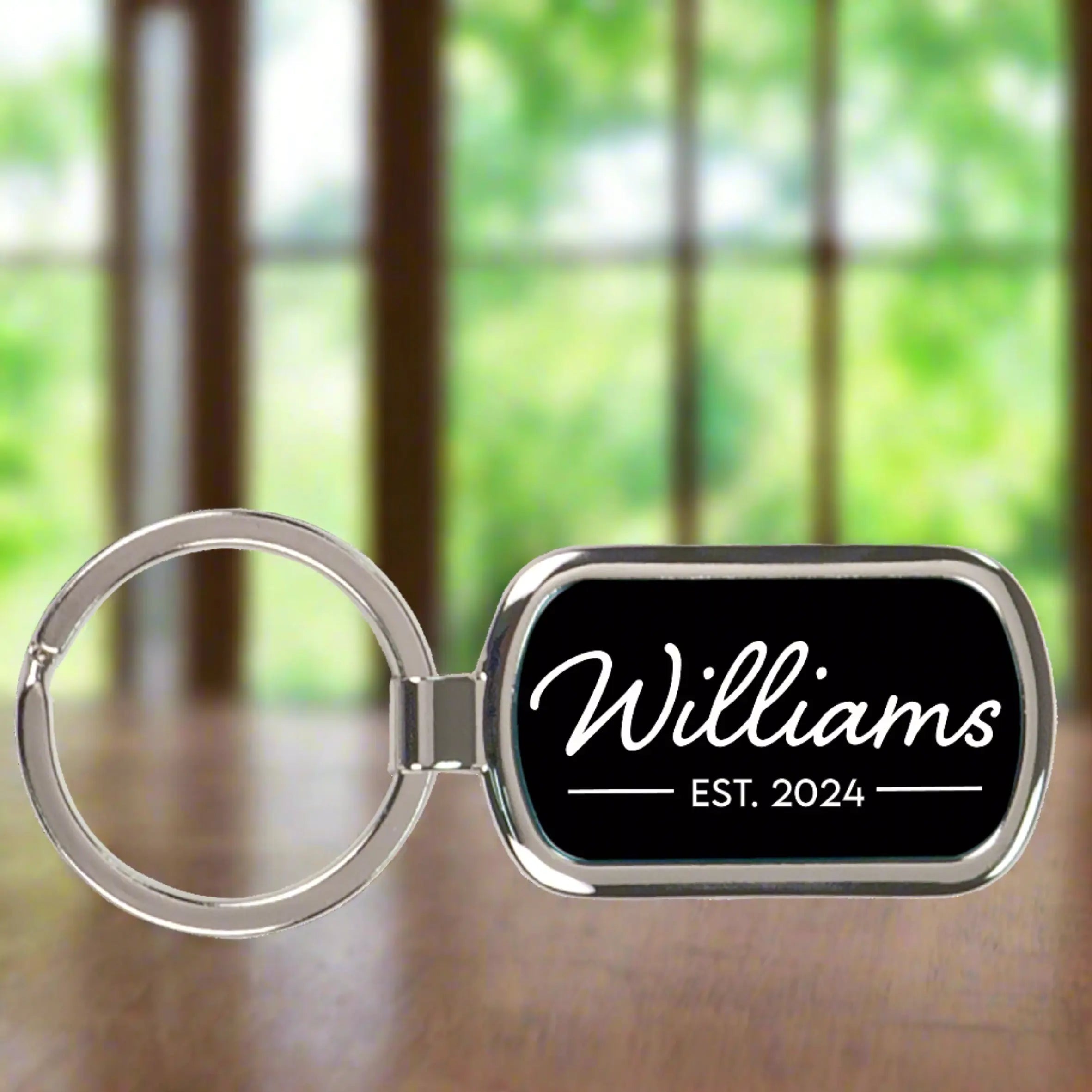 Personalized Metal Keychain, Rectangle, 2 Colors JDS