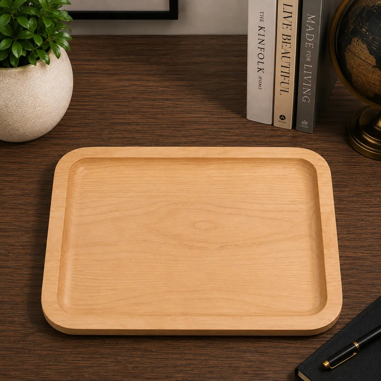 Personalized Engraved Alder Valet Tray | Custom Wooden Catchall Tray Sams Engraving and Gifts