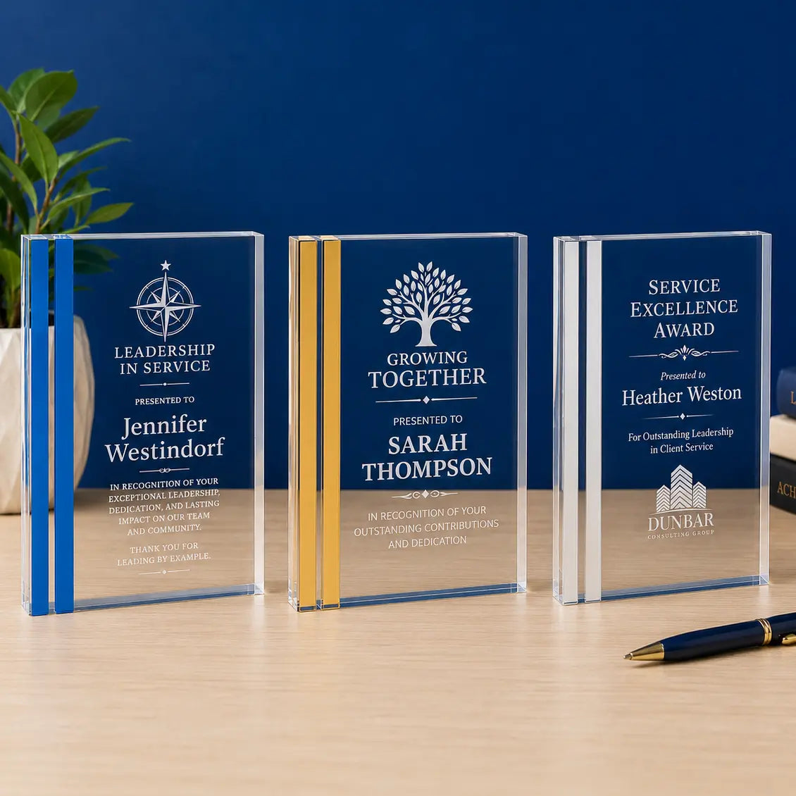 Personalized Color Edge Rectangle Acrylic Award | Custom Engraved Recognition Award Sams Engraving and Gifts