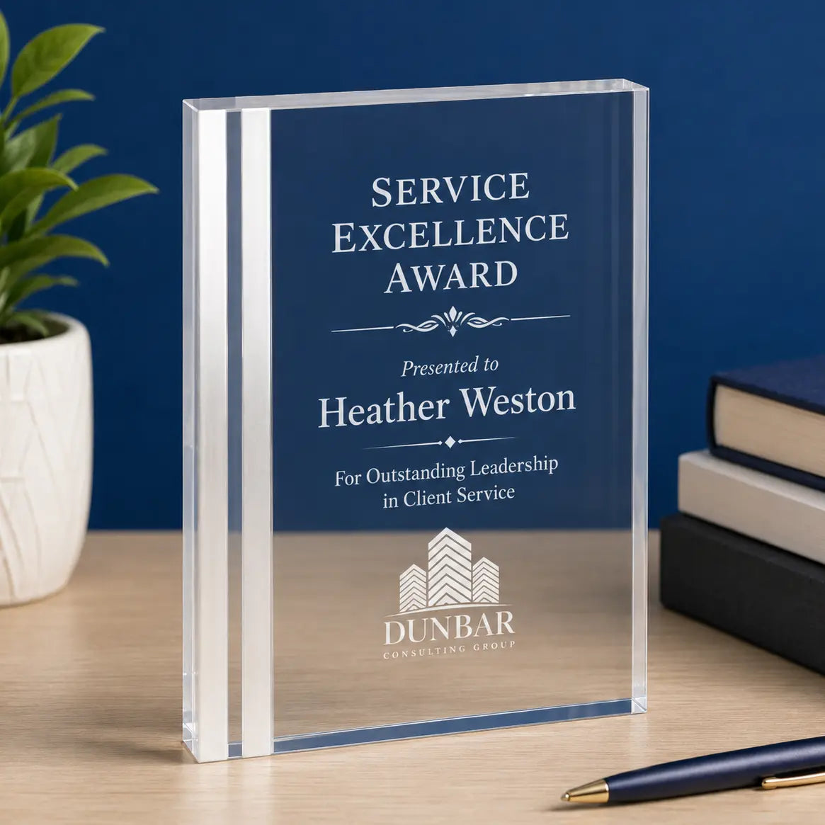 Personalized Color Edge Rectangle Acrylic Award | Custom Engraved Recognition Award Sams Engraving and Gifts