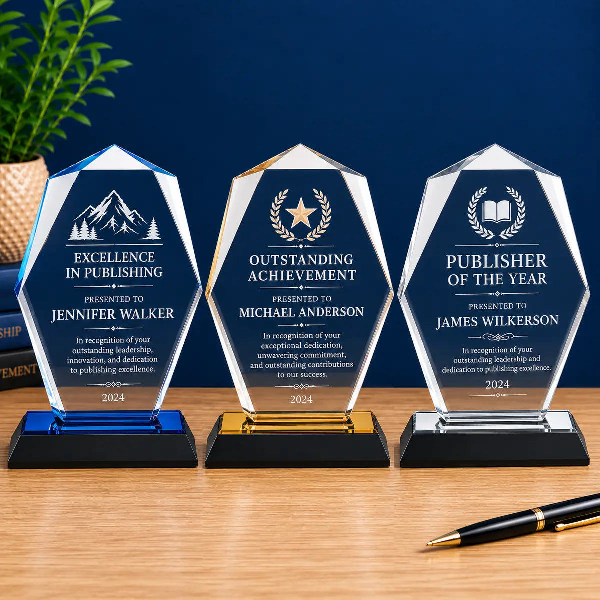 Personalized Octagon Point Impress Acrylic Award | Custom Engraved Recognition Award Sams Engraving and Gifts