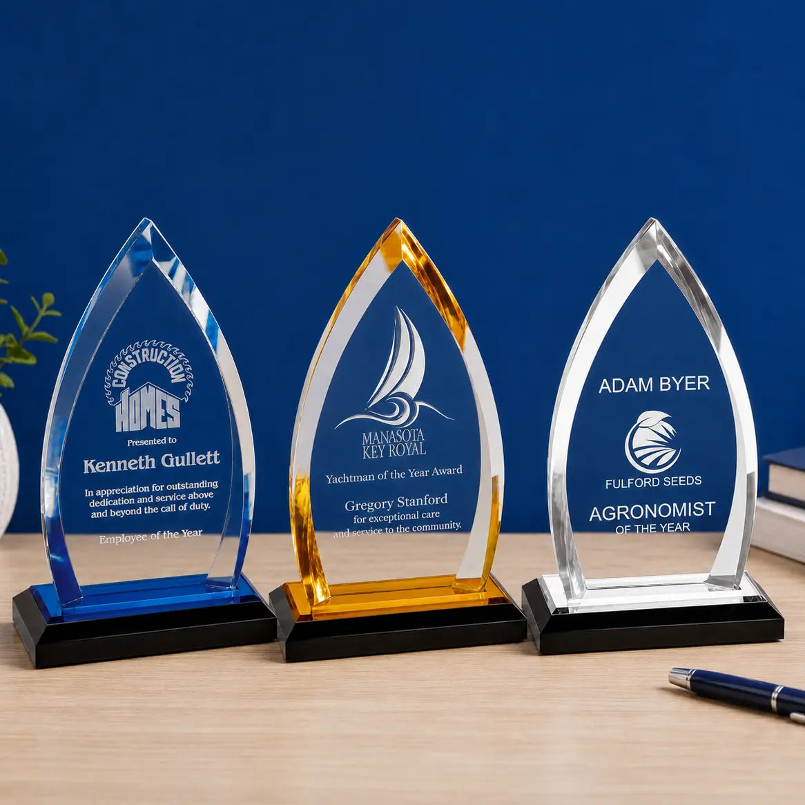 Personalized Oval Impress Acrylic Award | Custom Engraved Recognition Award Sams Engraving and Gifts
