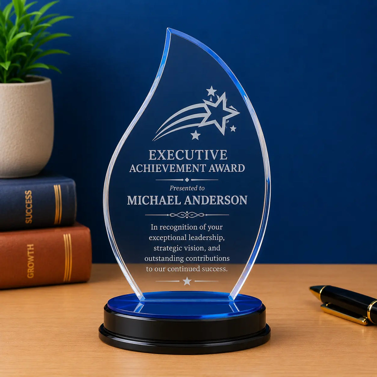 Personalized Flame Impress Acrylic Award | Custom Engraved Recognition Award Sams Engraving and Gifts