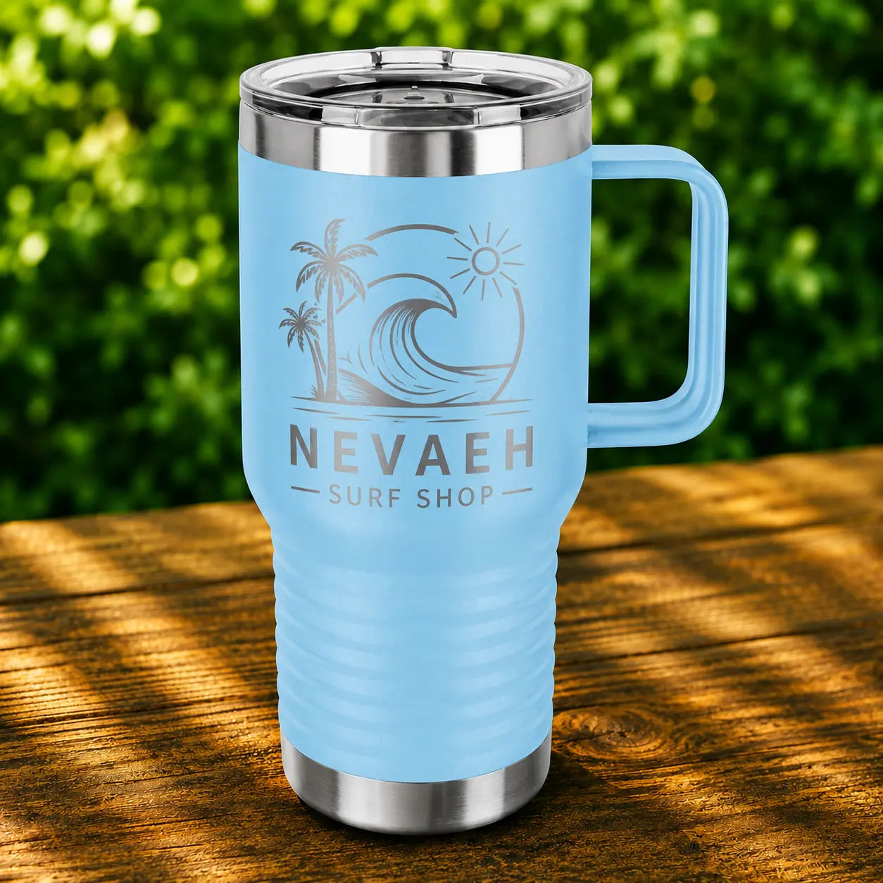 Personalized 20 oz. Insulated Travel Mug with Handle | Custom Laser Engraved Stainless Steel Mug Sams Engraving and Gifts