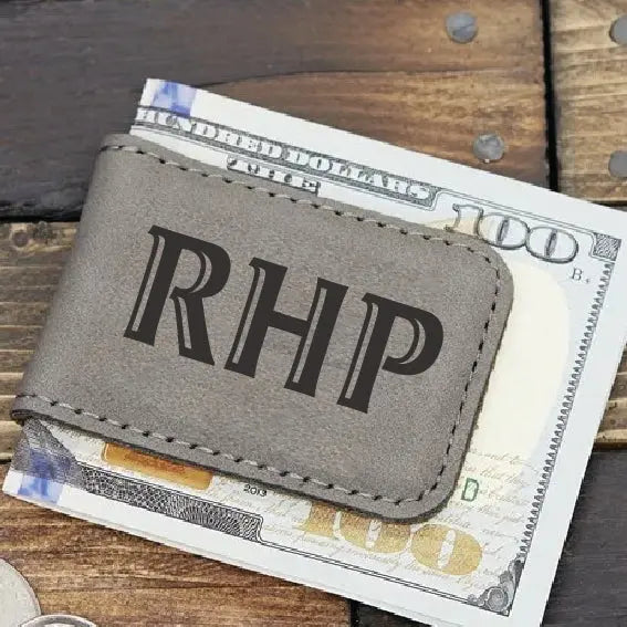 Personalized Money Clip, Leatherette, 1.75" x 2.5", 6 Colors JDS