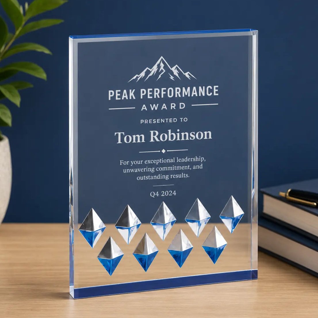 Personalized Diamond Mirage Acrylic Award | Custom Engraved Recognition Award Sams Engraving and Gifts
