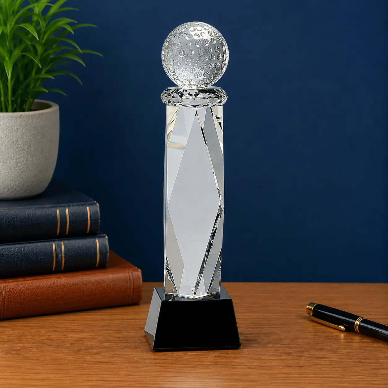 Personalized Crystal Golf Ball Column Award | Custom Engraved Recognition Award Sams Engraving and Gifts