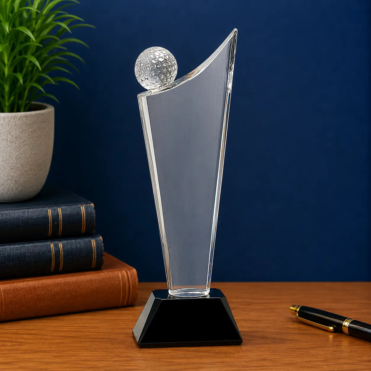 Personalized Crystal Golf Wave Award | Custom Engraved Recognition Award Sams Engraving and Gifts