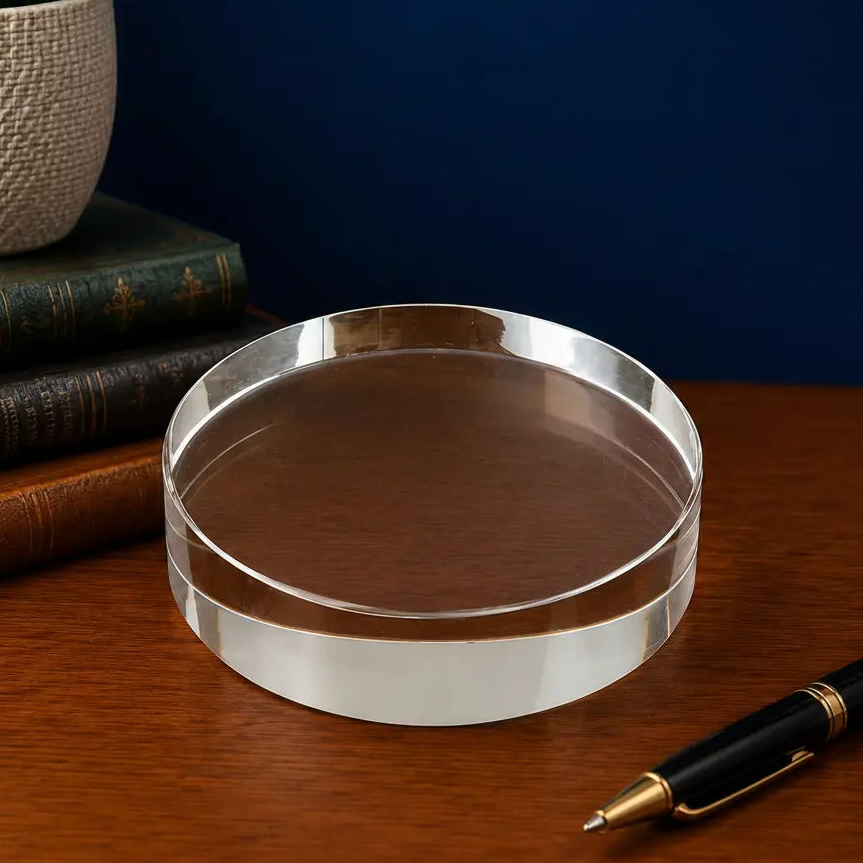 Personalized Crystal Round Paperweight | Custom Engraved Executive Desk Gift Sams Engraving and Gifts